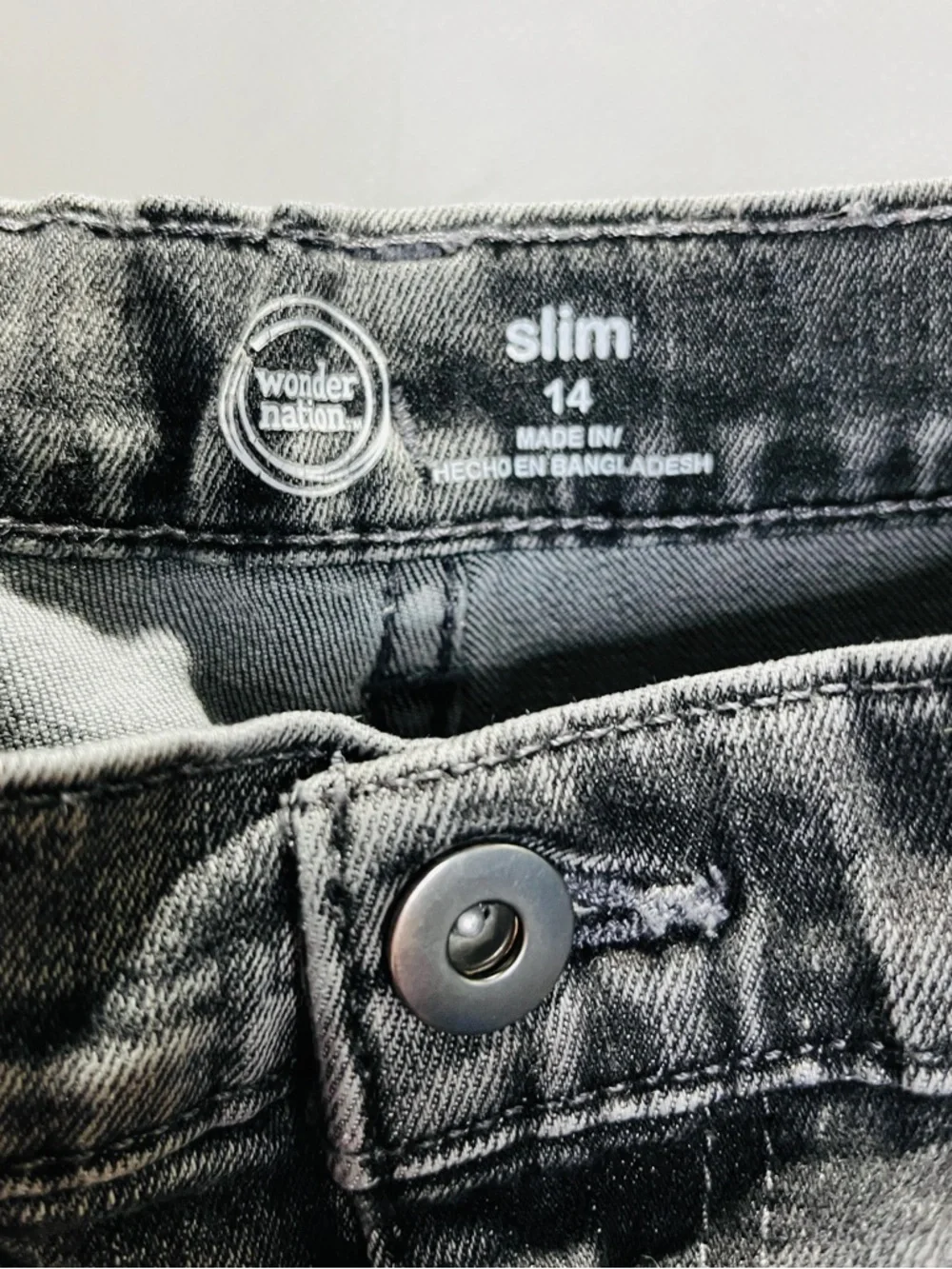 Wonder Nation EUC Junior Slim Straight Distressed Black Jeans - Picture 7 of 9
